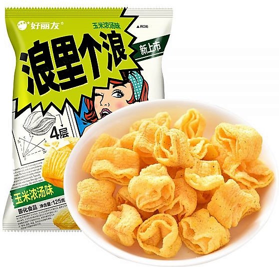 好丽友 "浪里个浪" 四层薯片【玉米浓汤味】65g